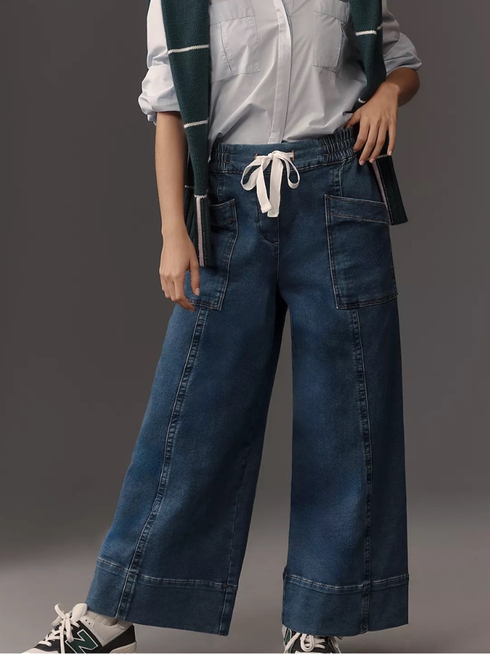 Anthropologie Maeve Tie-Waist Wide-Leg Jeans